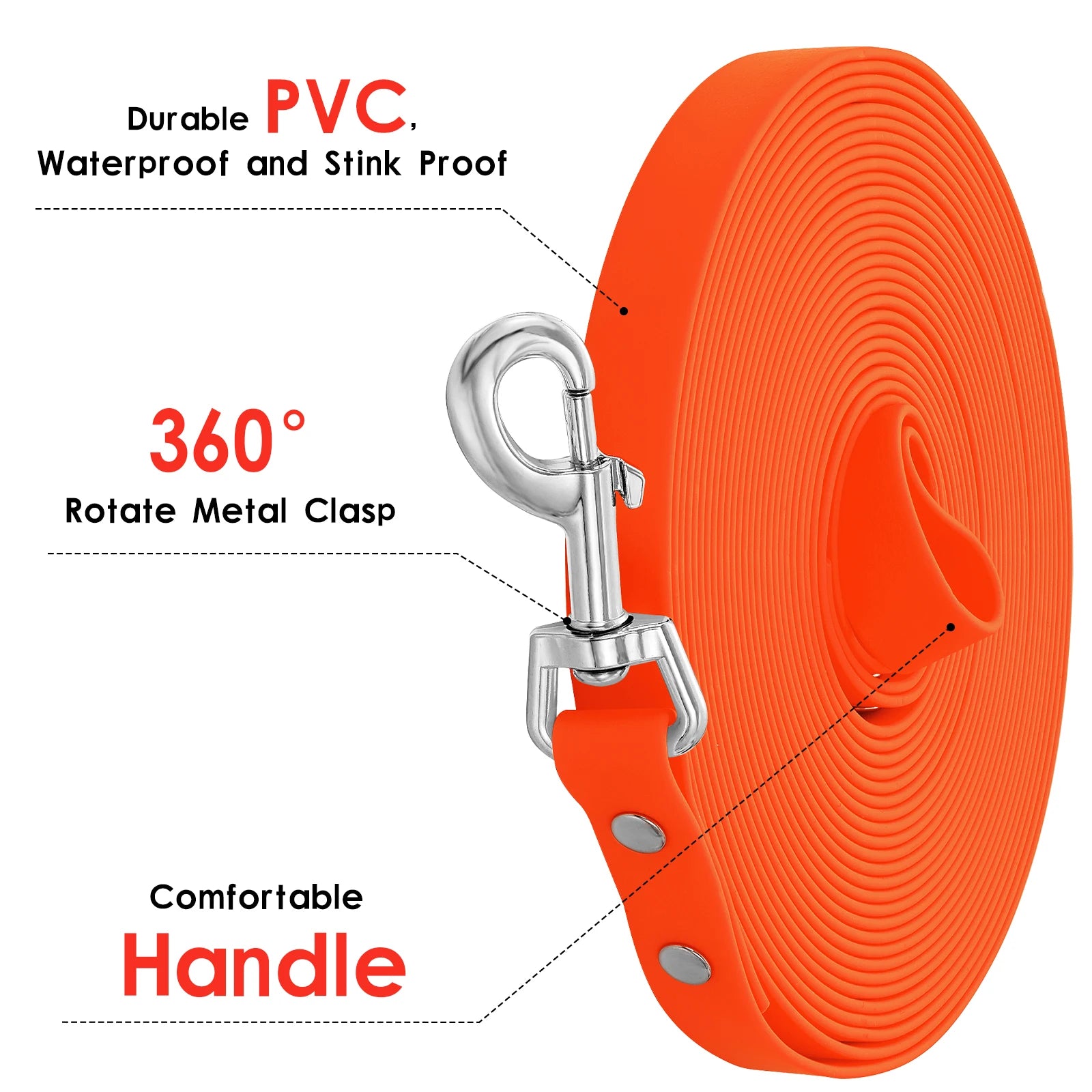 Dog Leash Long PVC Leashes 3M 5M 10M15M Easy Clean Waterproof Walk Training Durable For Large Medium Small Dogs