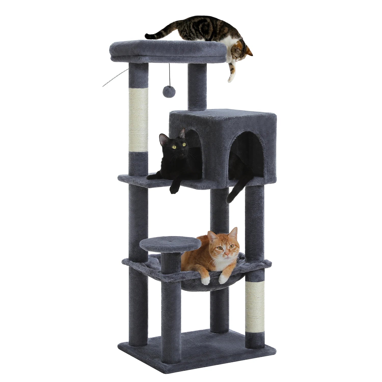 Multi-Level Cat Tree Tower with Scratching Posts, Condo, Hammock, Cat Scratching Board,Cat Accessories,Cat Furniture,Indoor Cats