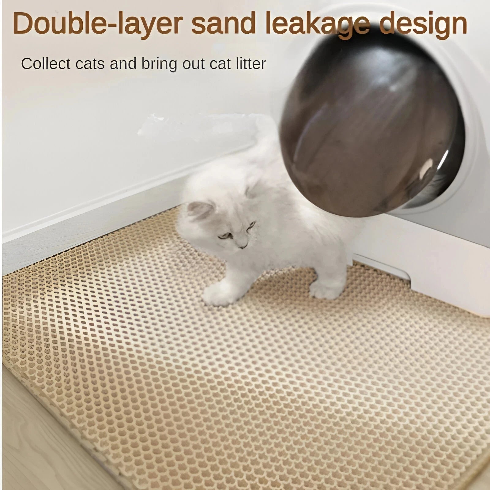 Double layer cat litter mat ，Wear-resistant, Waterproof, Non-Slip sand cat pads，Pet litter box，Washable cat beds，Pet accessoires